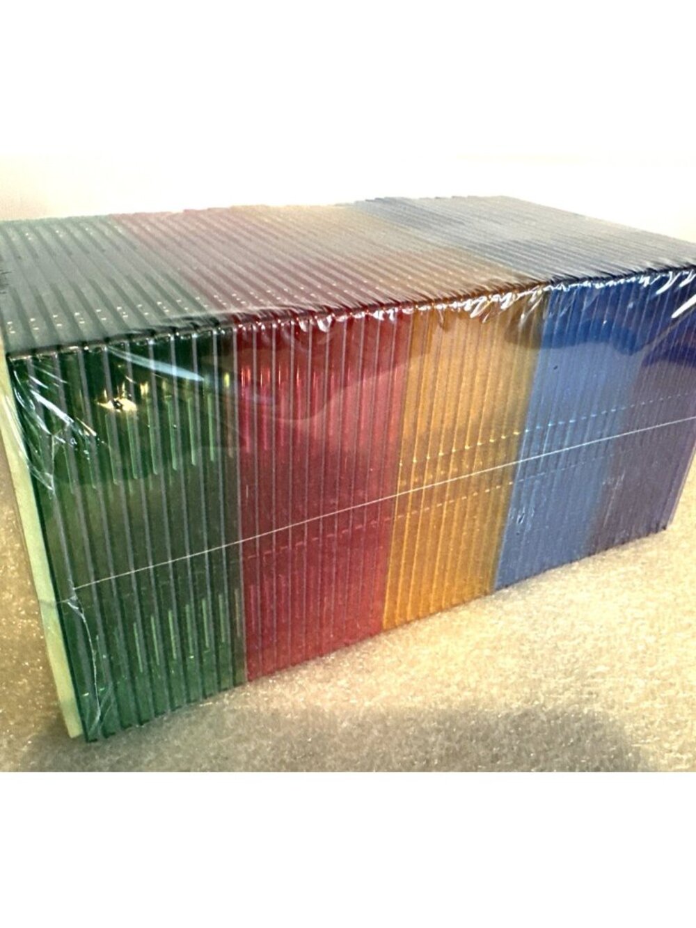 50 Pack CD DVD Slim Plastic Jewel Cases Compact Five Different Colors NEW SEALED